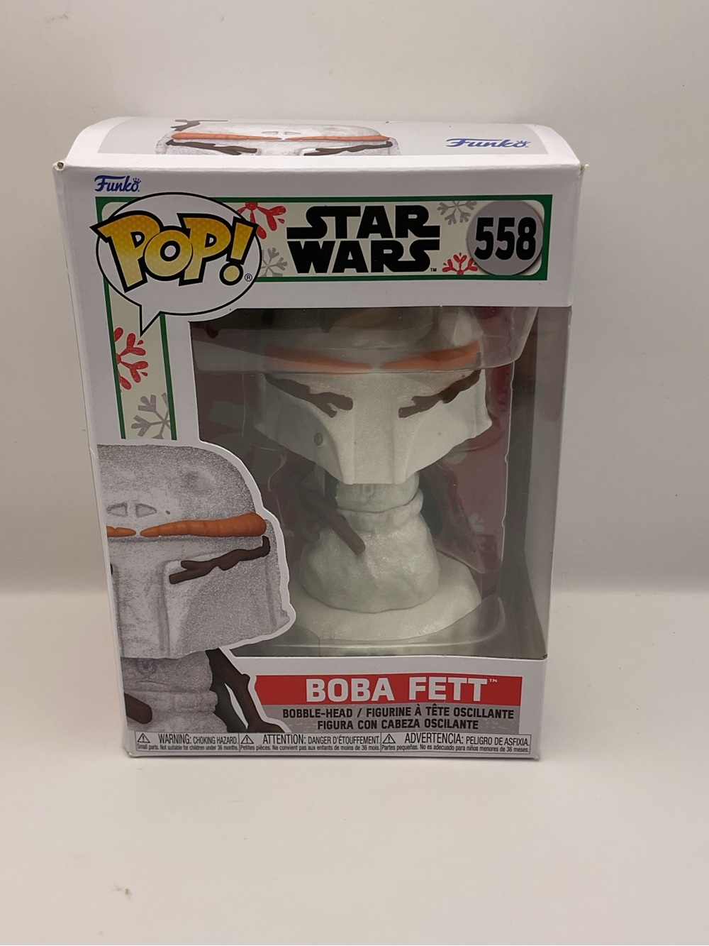 Funko Pop (558) Boba Fett Snowman‎ Star Wars ***Bent Box***